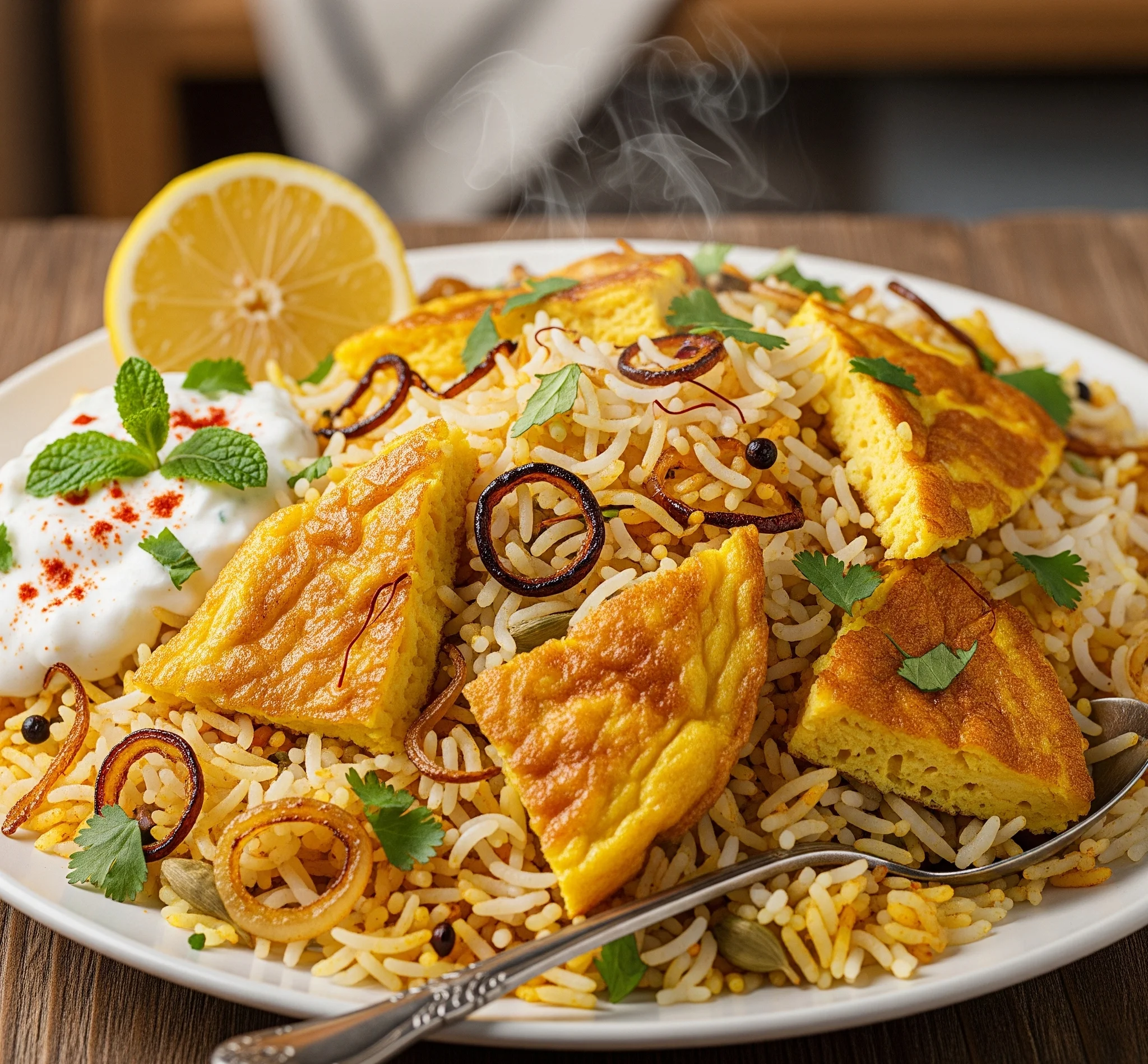 Omelette Biryani Recipe