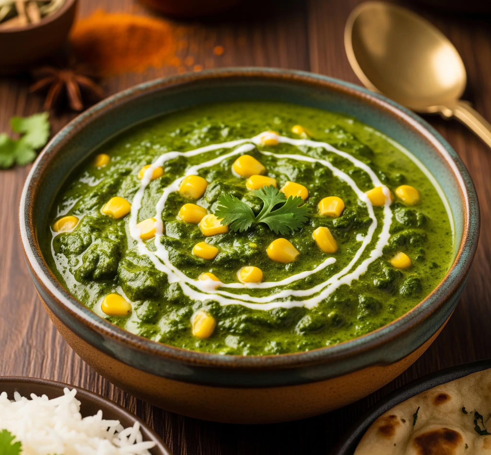 Palak Corn Curry Recipe