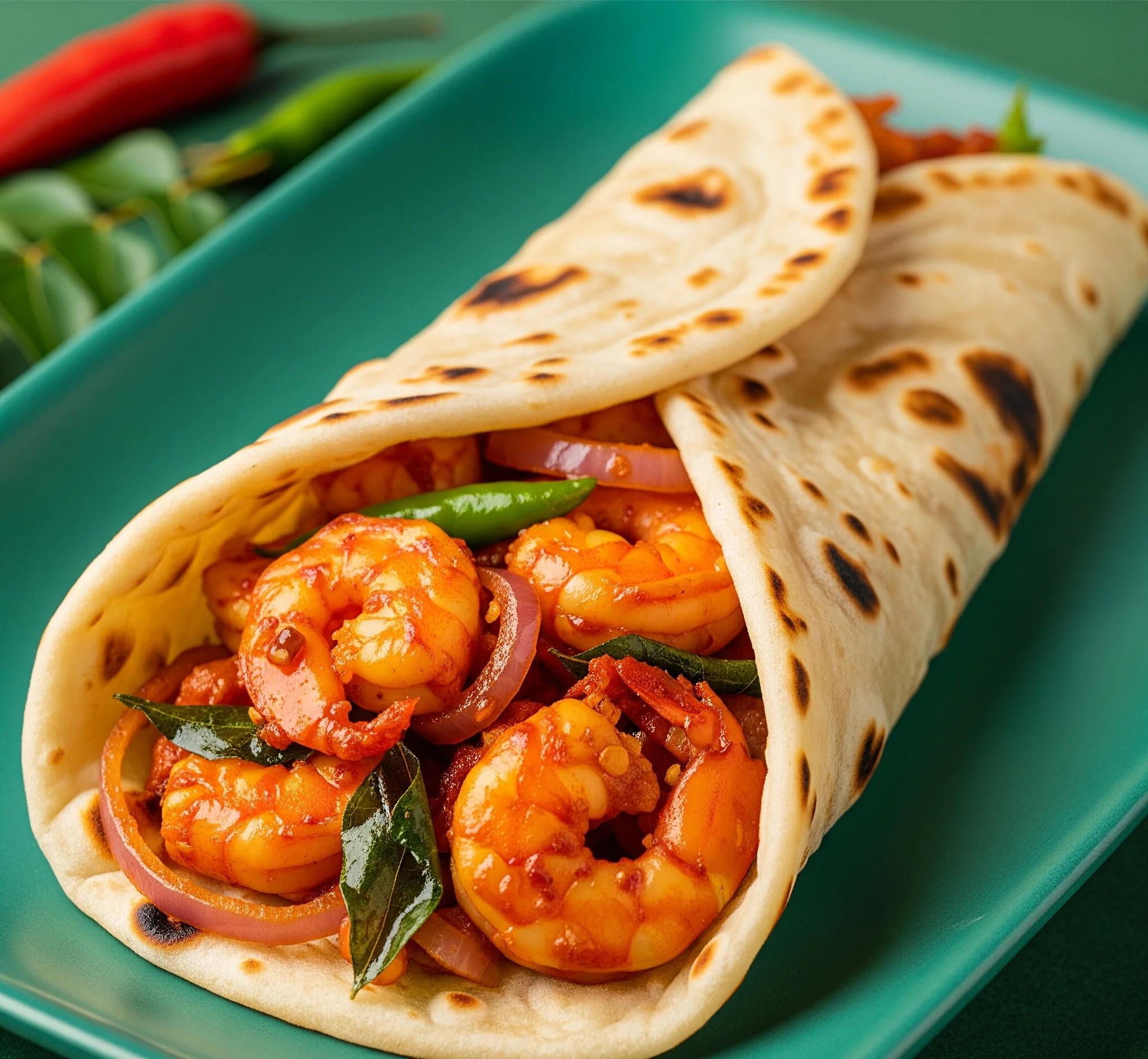 Prawn Ghee Roast Wrap Recipe