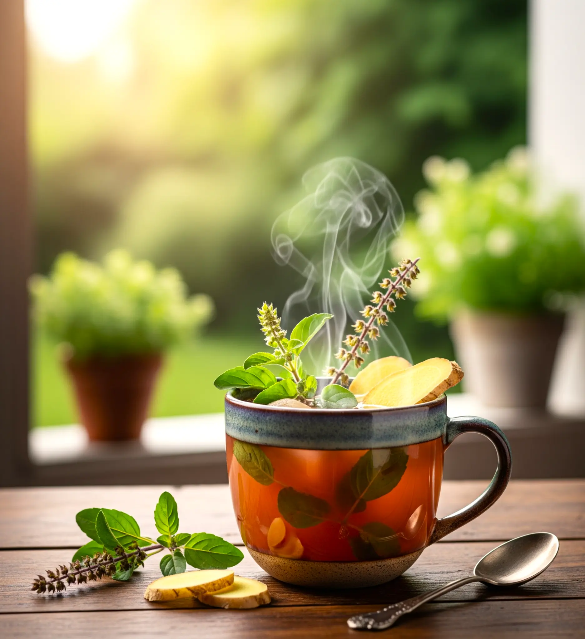 Tulsi Ginger Drink Recipe